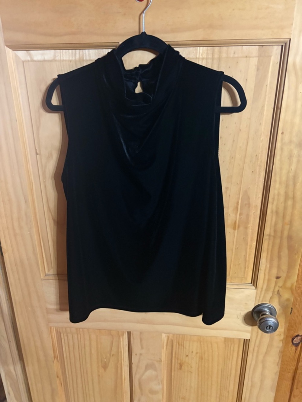 The Limited Petite XLarge Black Velvet Sleeveless Cowl Neck Tank
